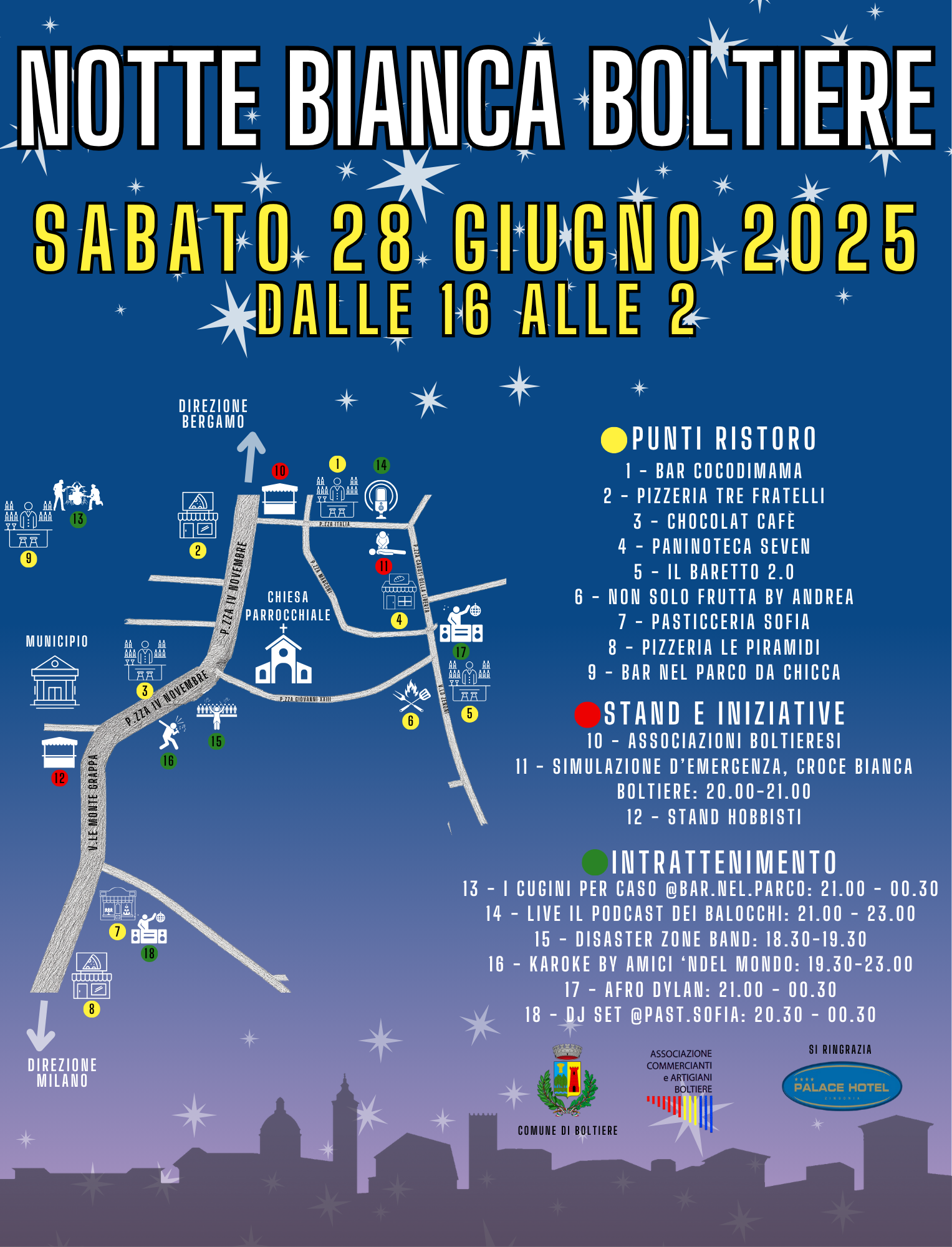 Immagine che raffigura Notte Bianca a Boltiere: una festa sotto le stelle